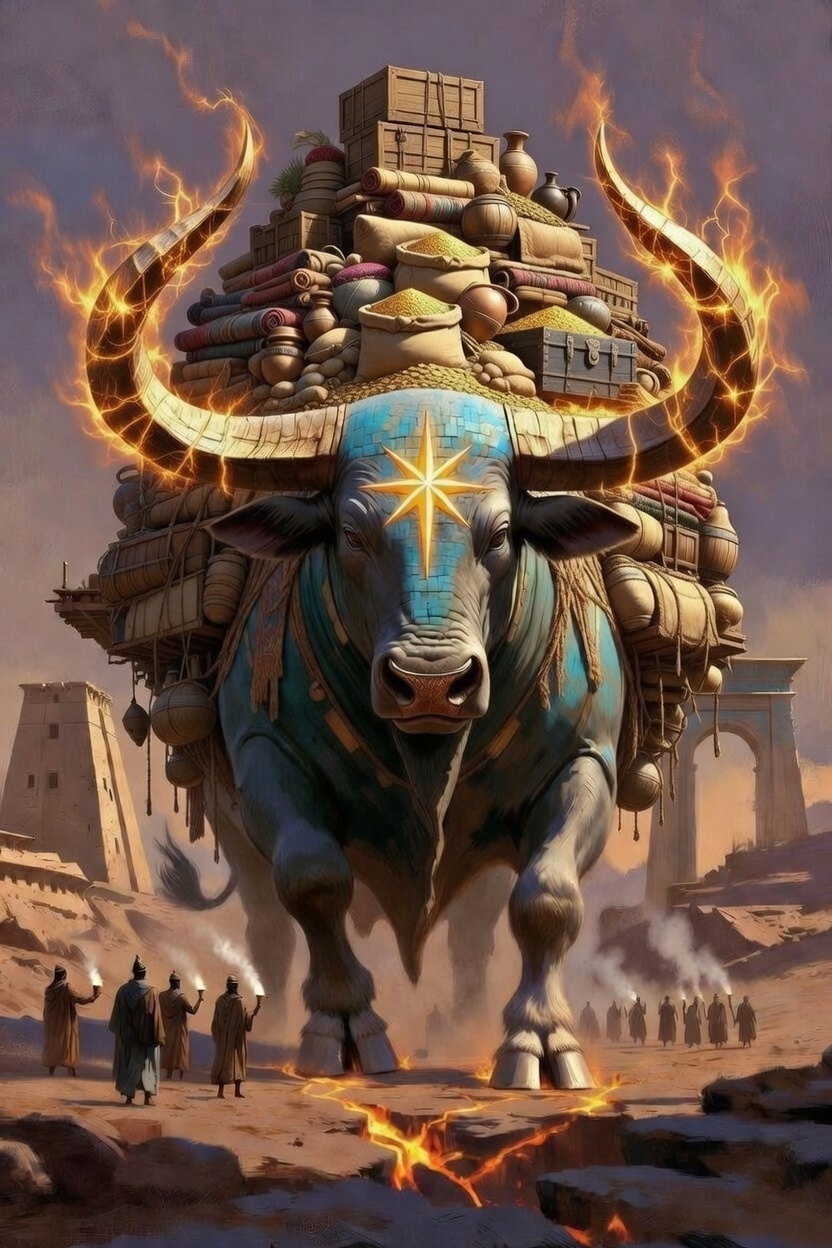 Bull of Heaven — celestial starfire bull, a T3 transport carrier in the Mesopotamian badlands army
