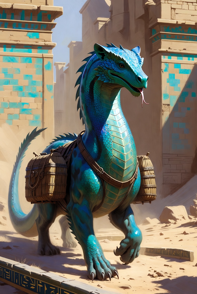 Mushussu — sacred serpent dragon, a T1 transport carrier in the Mesopotamian badlands army
