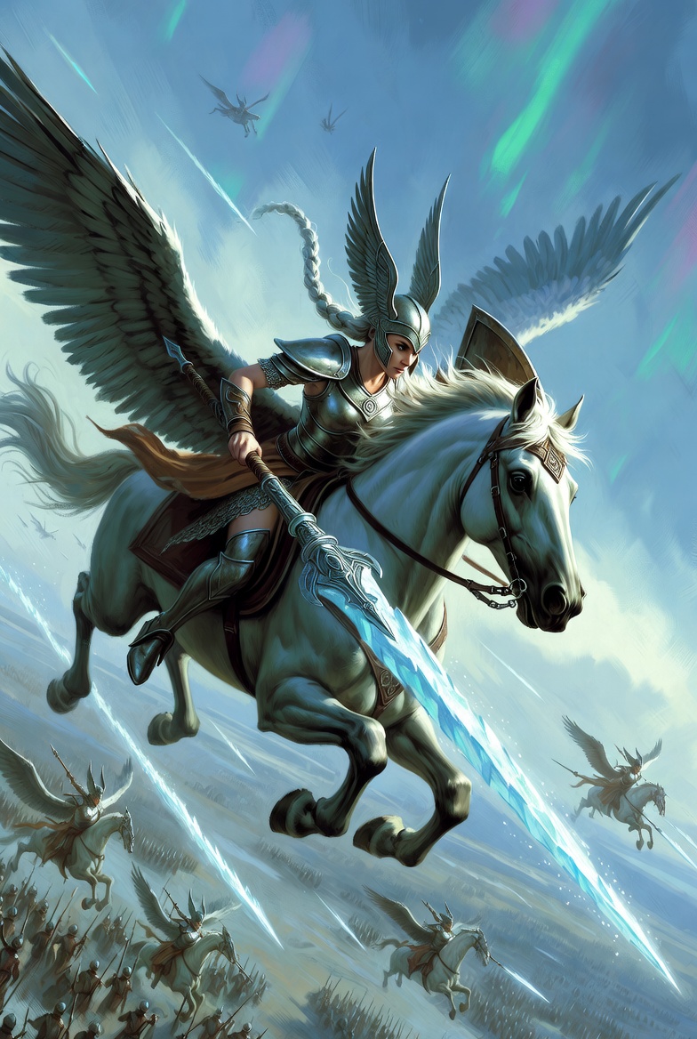 Valkyrie — sky javelin maiden, a T2 ranged combat unit in the Norse ice army