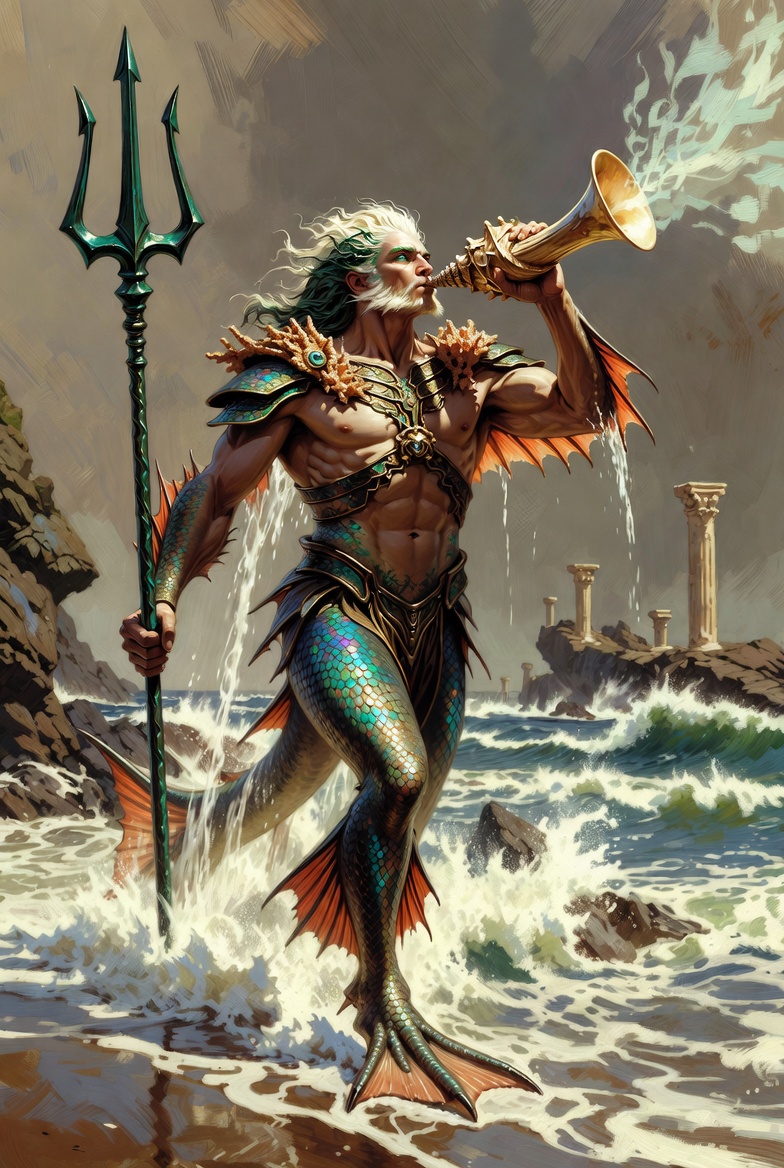 Triton — Poseidon's sonic herald, a T3 siege combat unit in the Greek water army